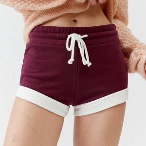 COPY - NEW High Waisted Cheeky Micro Sweat Short Maroon size Large